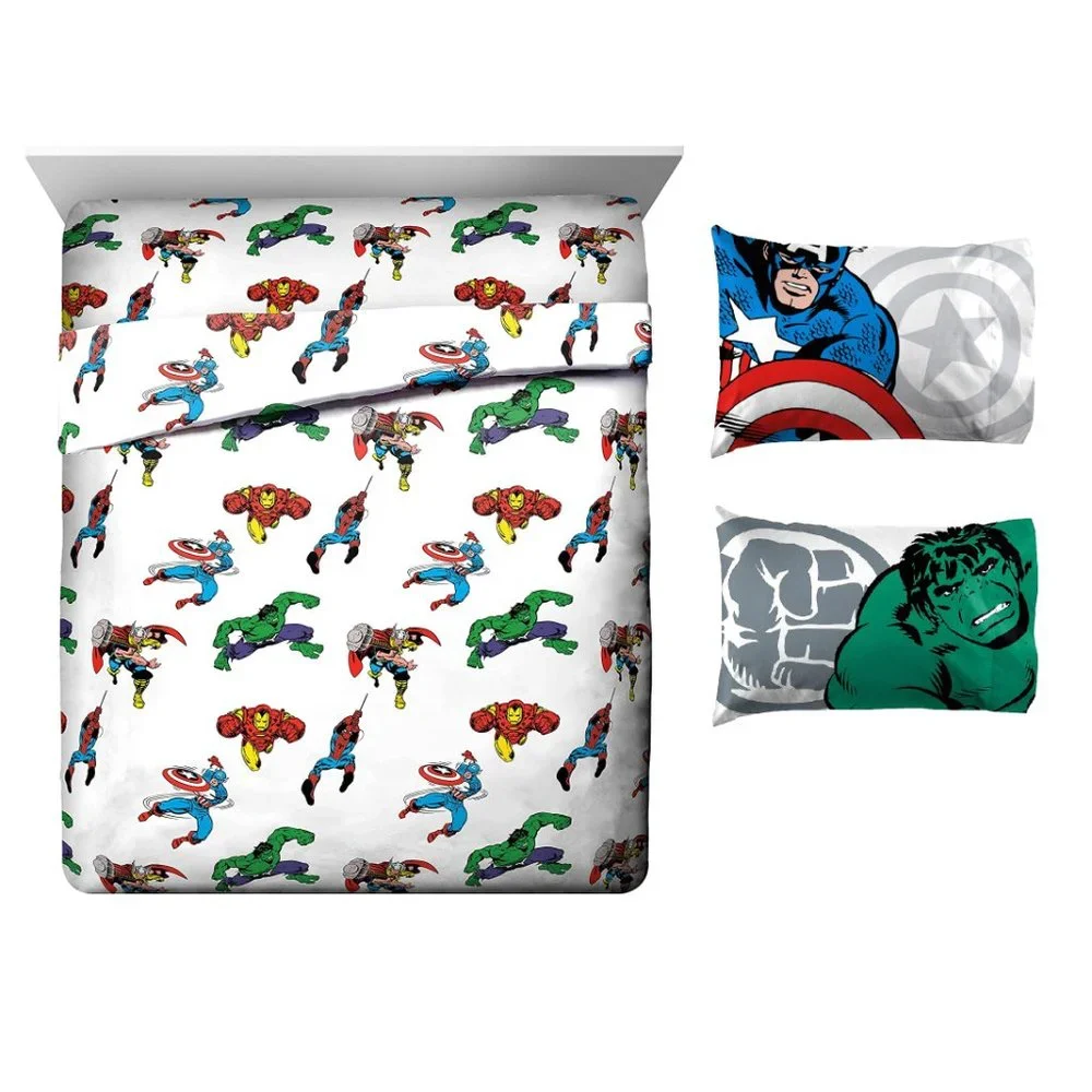 new Marvel Comics FULL Sheet Set Capt America, Incredible Hulk, Spider-Man, Thor
